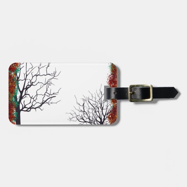 Rahmenbäume Herbstdekoration Gepäckanhänger (Vorderseite horizontal)