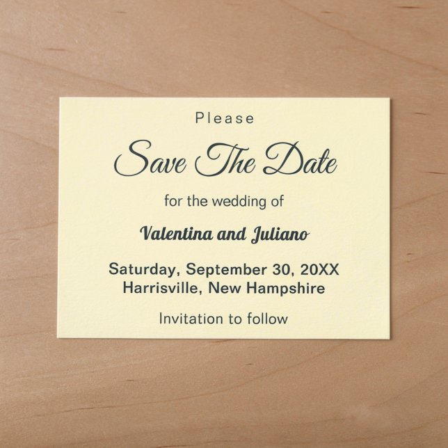 Rahmendesign mit Schiefertext Hochzeit Terminankün Save The Date (Cream with slate text wedding save the date)