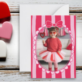 Rahmenfoto mit Schleife für Valentinskarte, Kind S Mitteilungskarte
