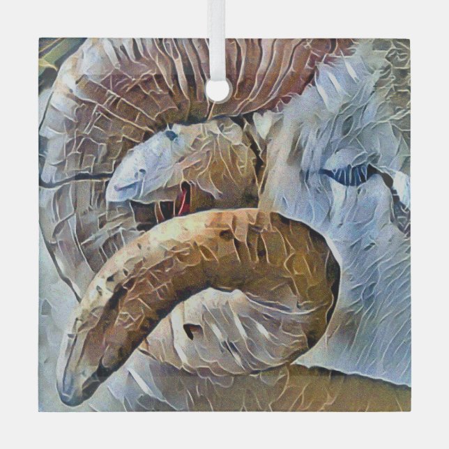 RAHMENTIERBETRIEB ORNAMENT AUS GLAS (Vorderseite)