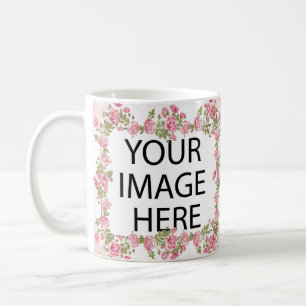 Rahmenvorlage Rosa - Bild und/oder Text hinzufügen Kaffeetasse