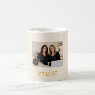 Rahmgeschäftslogo rechteckiges Foto Kaffeetasse