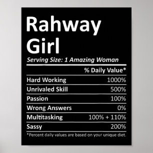 Rahway Mädchen Nj New Jersey Lustige Stadt Heimat Poster