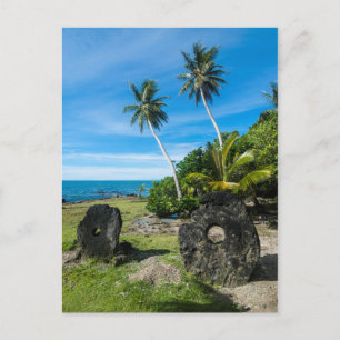 Rai-Steine auf der Insel Yap Postkarte