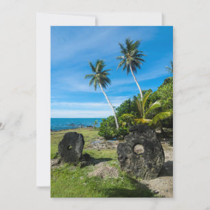 Rai Stones auf Yap Island Dankeskarte