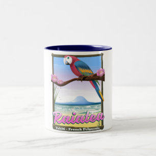 Raiatea Gesellschaftsinseln,Tahiti,Französisch-Pol Zweifarbige Tasse