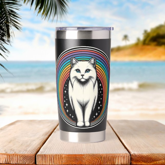 Raibow Cat Thermobecher (Strand)