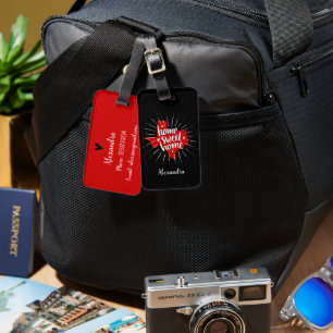 Raider Red and Black Zuhause Sweet Zuhause Texas Gepäckanhänger