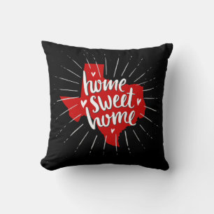 Raider Red and Black Zuhause Sweet Zuhause - Texas Kissen