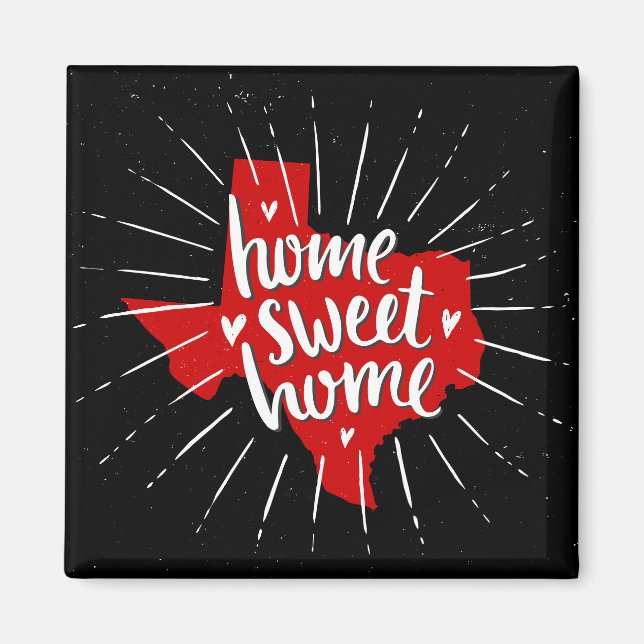 Raider Red and Black Zuhause Sweet Zuhause Texas Magnet (Vorne)