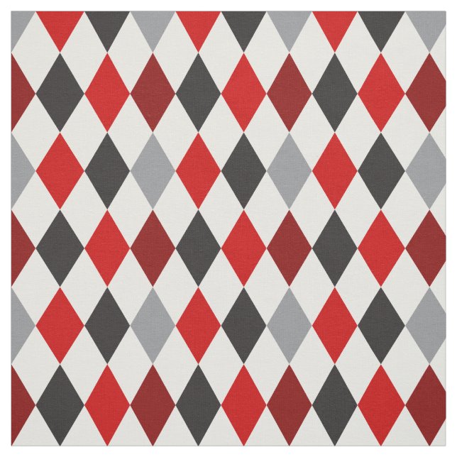 Raider Red & Black Raute Muster Stoff (Muster)