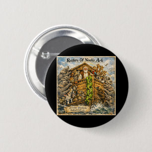 Raiders of Noah’s Ark Cartoon von Rick London Button