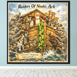 Raiders of Noah’s Ark Cartoon von Rick London Leinwanddruck