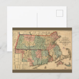 Rail Road & Township Karte von Massachusetts, 1879