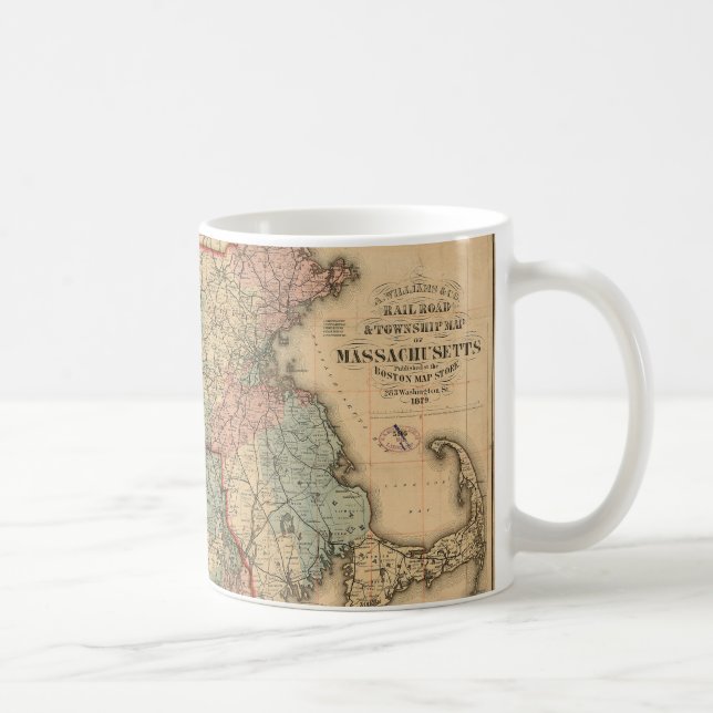 Rail Road & Township Karte von Massachusetts, 1879 Kaffeetasse (Rechts)