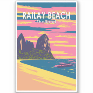 Railay Beach Thailand Reisen Vintag Aufkleber