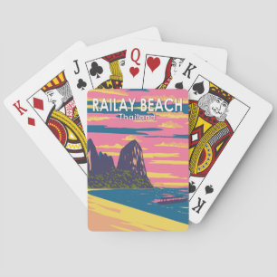 Railay Beach Thailand Reisen Vintag Spielkarten