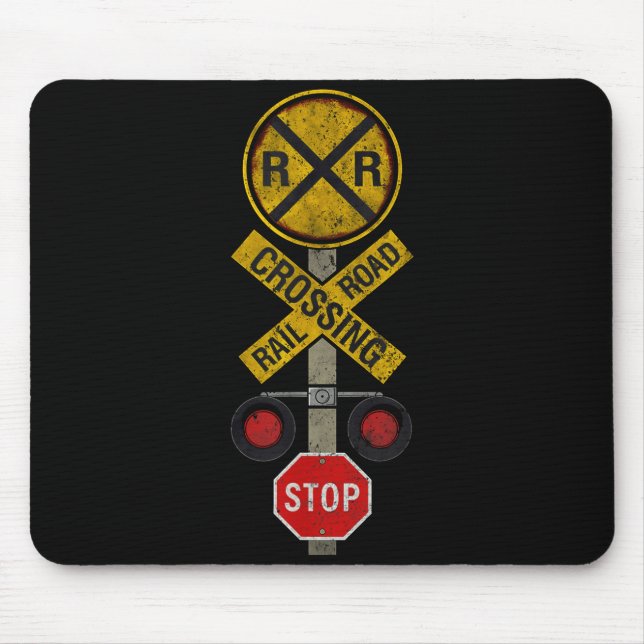 Railroad Crossing Locomotive Model Train Lover Roa Mousepad (Vorne)