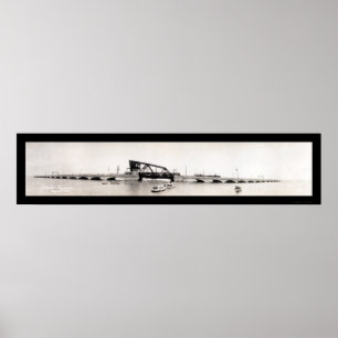 Railroad Galveston, TX Foto 1912 Poster