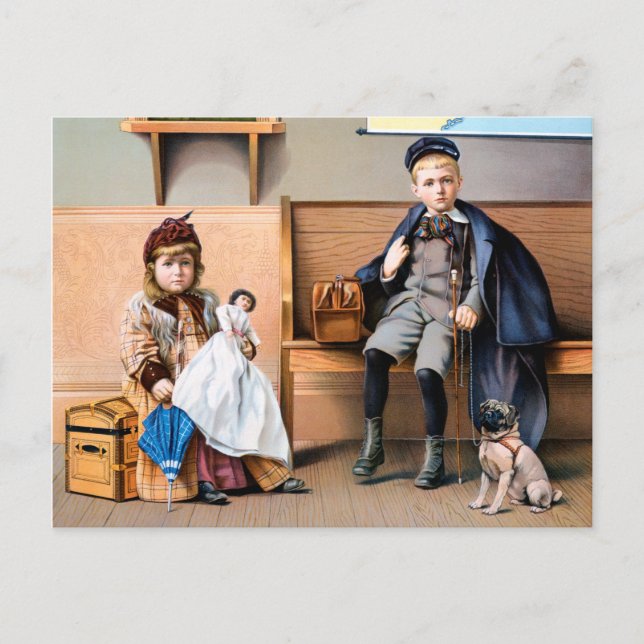 RAILROAD POSTER 1898 POSTKARTE (Vorderseite)