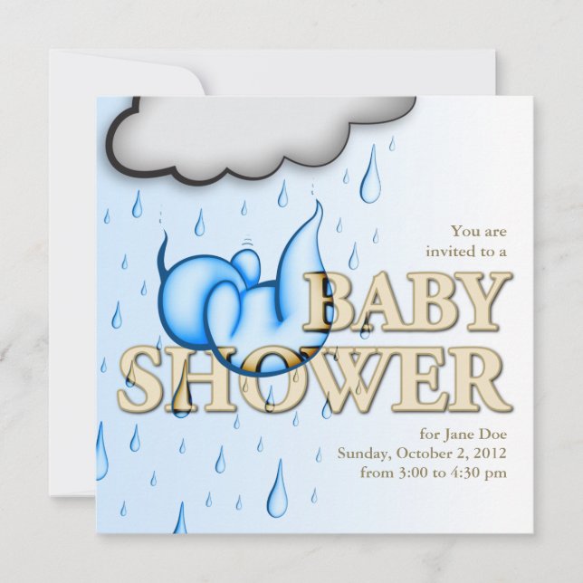 Rain Babies Dusche Einladung - Square Card (Vorderseite)