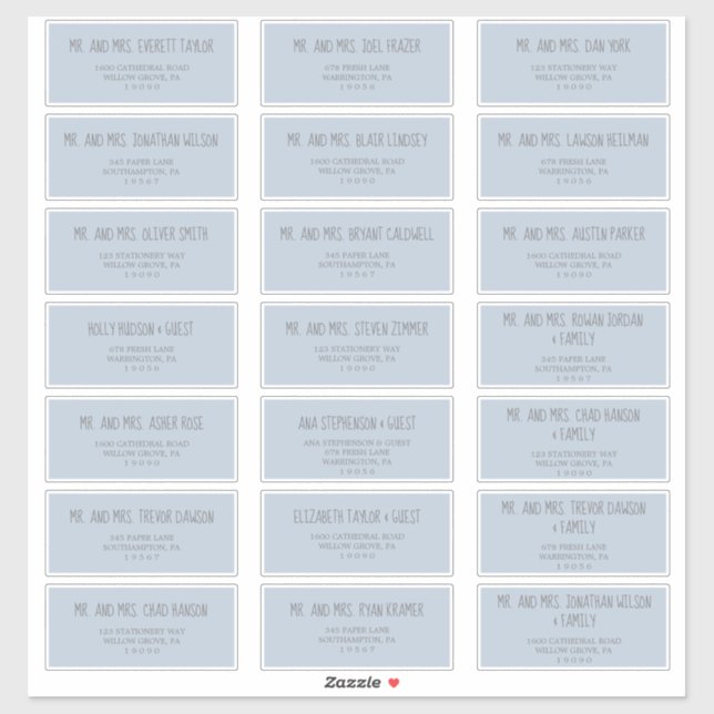 Rain Cloud Blue Baby Showadressen Labels (Blatt)