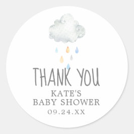 Rain Cloud Boy Baby Dusche Danke für den Aufkleber
