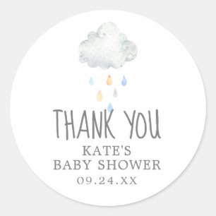 Rain Cloud Boy Baby Dusche Danke für den Aufkleber