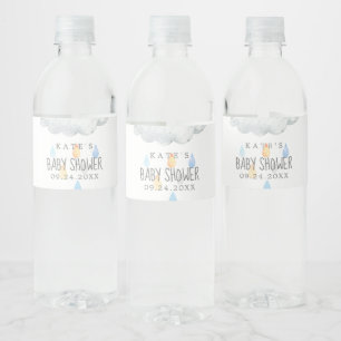 Rain Cloud Boy Baby Dusche Wasser Flasche Etikett