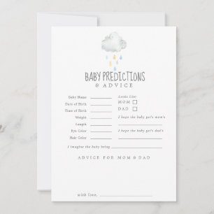Rain Cloud Boy Baby Vorhersagen & Advice Card Hinweiskarte