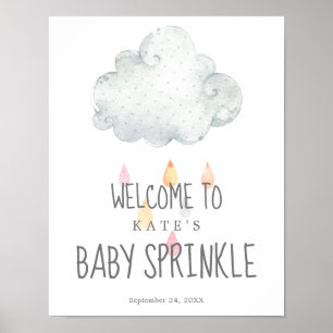 Rain Cloud Girl Baby Sprinkle Willkommenspender Poster