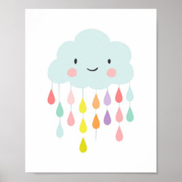Rain Cloud Kinderzimmer Dekoration Raindrops Kids 