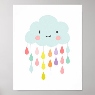 Rain Cloud Kinderzimmer Dekoration Raindrops Kids 
