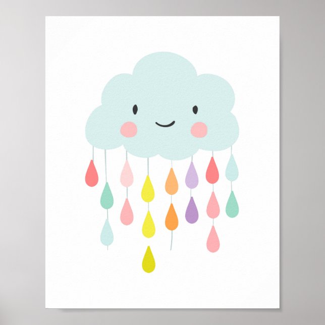 Rain Cloud Kinderzimmer Dekoration Raindrops Kids  (Vorne)
