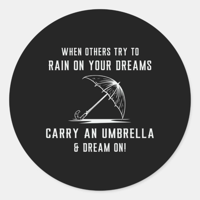 Rain Cloud Raindrop Regenschirm Wetter Rainy Gesch Runder Aufkleber (Vorderseite)