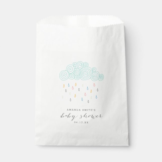 Rain Clouds Babydusche Geschenktütchen (Vorderseite)