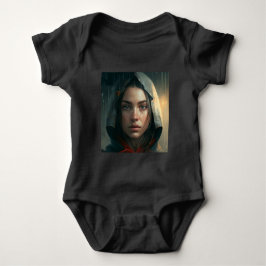 Rain hood girl baby strampler