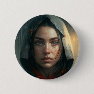 Rain hood girl button