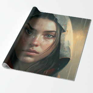 Rain hood girl geschenkpapier