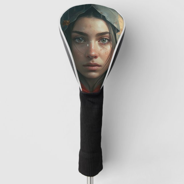 Rain hood girl golf headcover (Vorderseite)