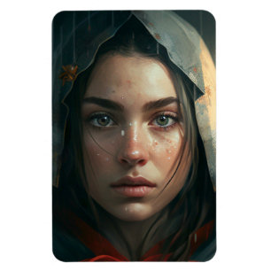 Rain hood girl magnet