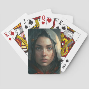 Rain hood girl spielkarten