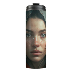 Rain hood girl thermosbecher