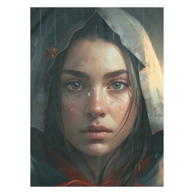 Rain hood girl tischdecke (Vorderseite)