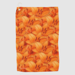 Rain-Kissed Orange Asiatic Tiger Lilies Golfhandtuch