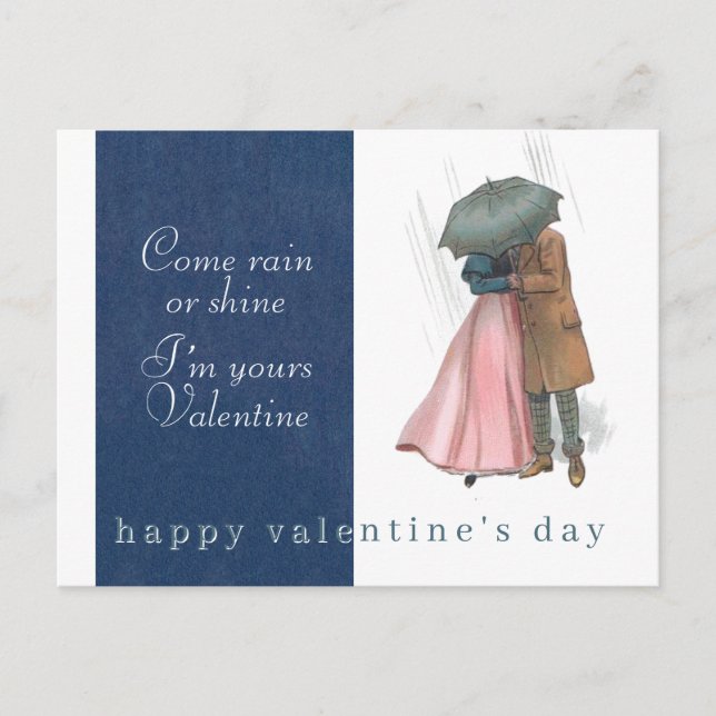 Rain oder Shine Valentine Vintager Schirmkasten Postkarte (Vorderseite)
