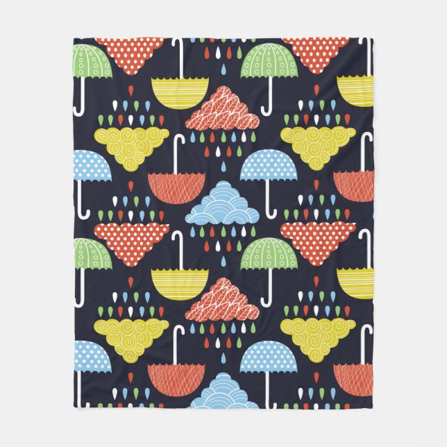 Rain seamless pattern fleecedecke (Vorderseite)