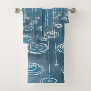 Rain Storm Blue Badhandtuch Set