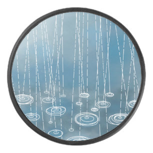 Rain Storm Blue Eishockey Puck