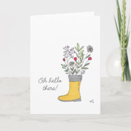 Rainboot Oh Hello There Card Dankeskarte